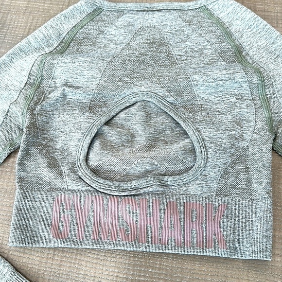 NWT Gymshark Flex Crop Top Khaki Marls/Taupe - Picture 10 of 10